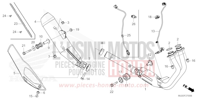 EXHAUST MUFFLER for Hornet 750 MAT PEARL GLARE WHITE (NHB54) from 2025